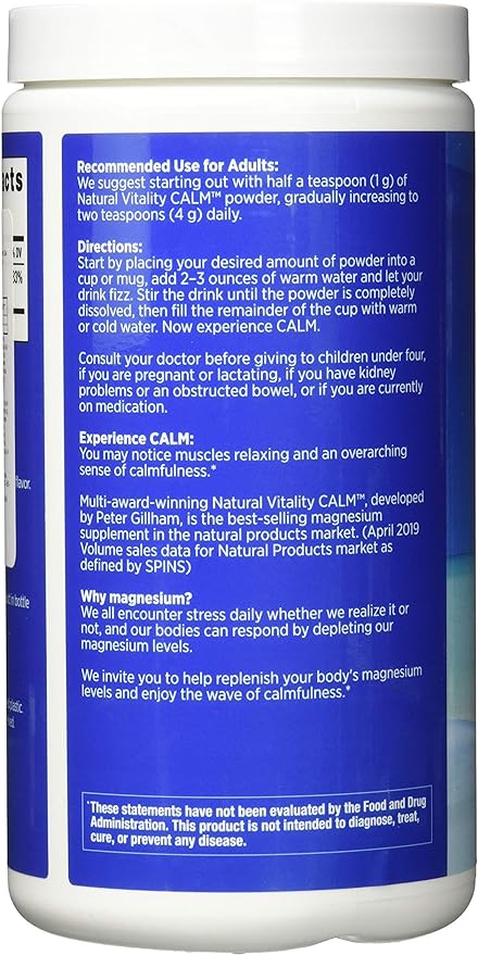 Natural Vitality Natural Calm – RLS – Restless Legs – Relaxation – Stress – Muscle Cramps – Tension – Unwind – Amazing Taste – Unflavored – 453 Grams - Image 7